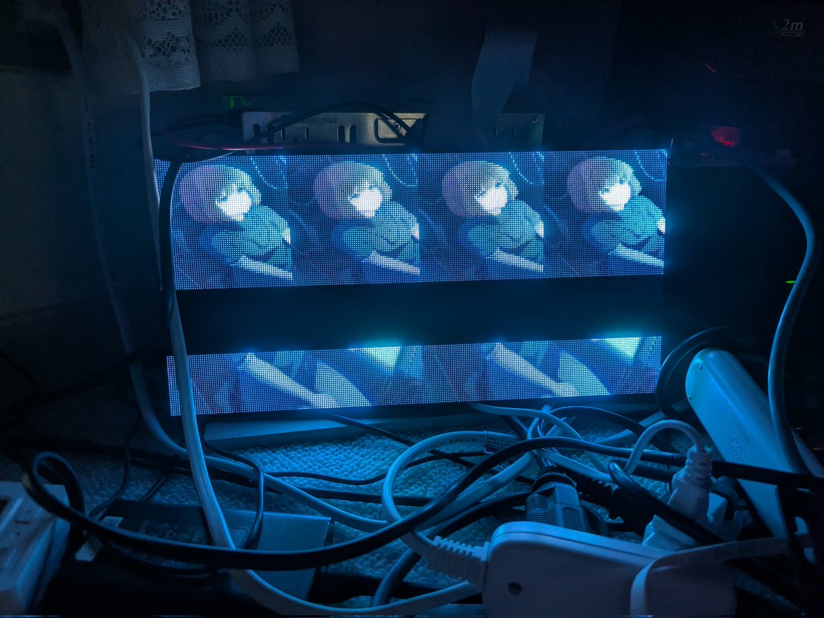 _tonky's tweet image. うーん　近いかも…
あと3日くらいいじってだめなら物置行きになりそう
どちらにしろ1枚一万では大画面きついしp2くらいで遊びたい　#LEDvision #家庭用LEDビジョン