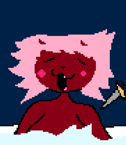 love this photo i drew of maline relaxing in 温泉 (shes about to get stabbed but she'll be fine)