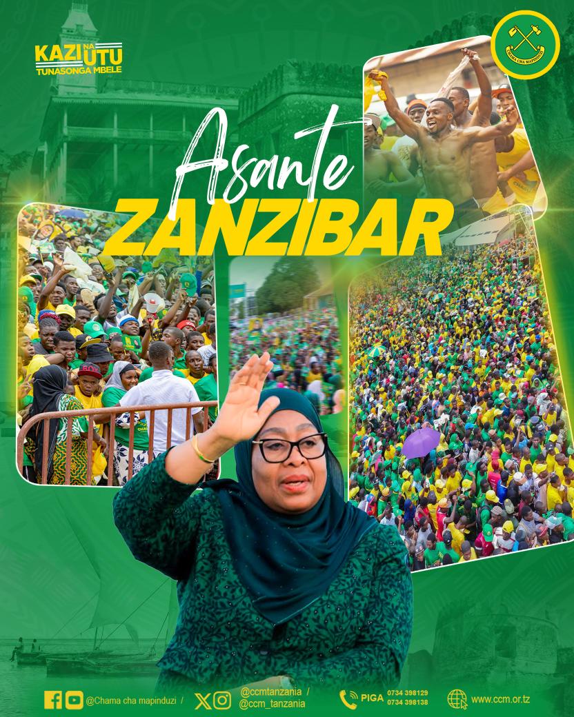 SafariyaCcm's tweet photo. ASANTE ZANZIBAR
#SafariYaCCM
#OktobaTunatiki✅
#KaziNaUtuTunasongaMbele https://t.co/0RWwLnTUyo