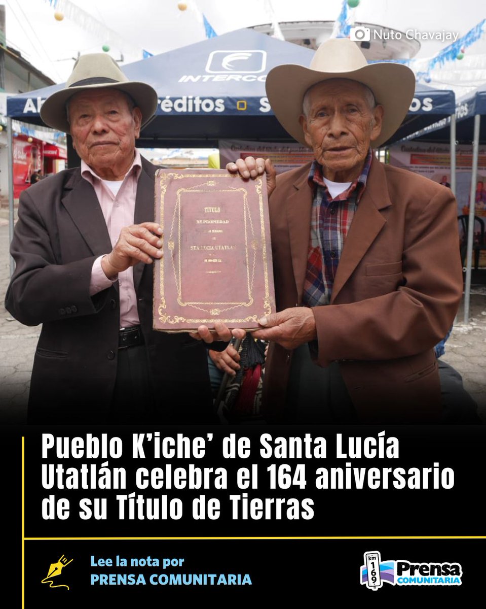 Santa Lucía Utatlán celebra el 164 aniversario de su Título de Tierras

El Consejo de Principales y Custodios del Título del pueblo de Santa Lucía Utatlán y la Alcaldía Indígena encabezaron los festejos del título que han resguardado por décadas.

Conoce más 📌