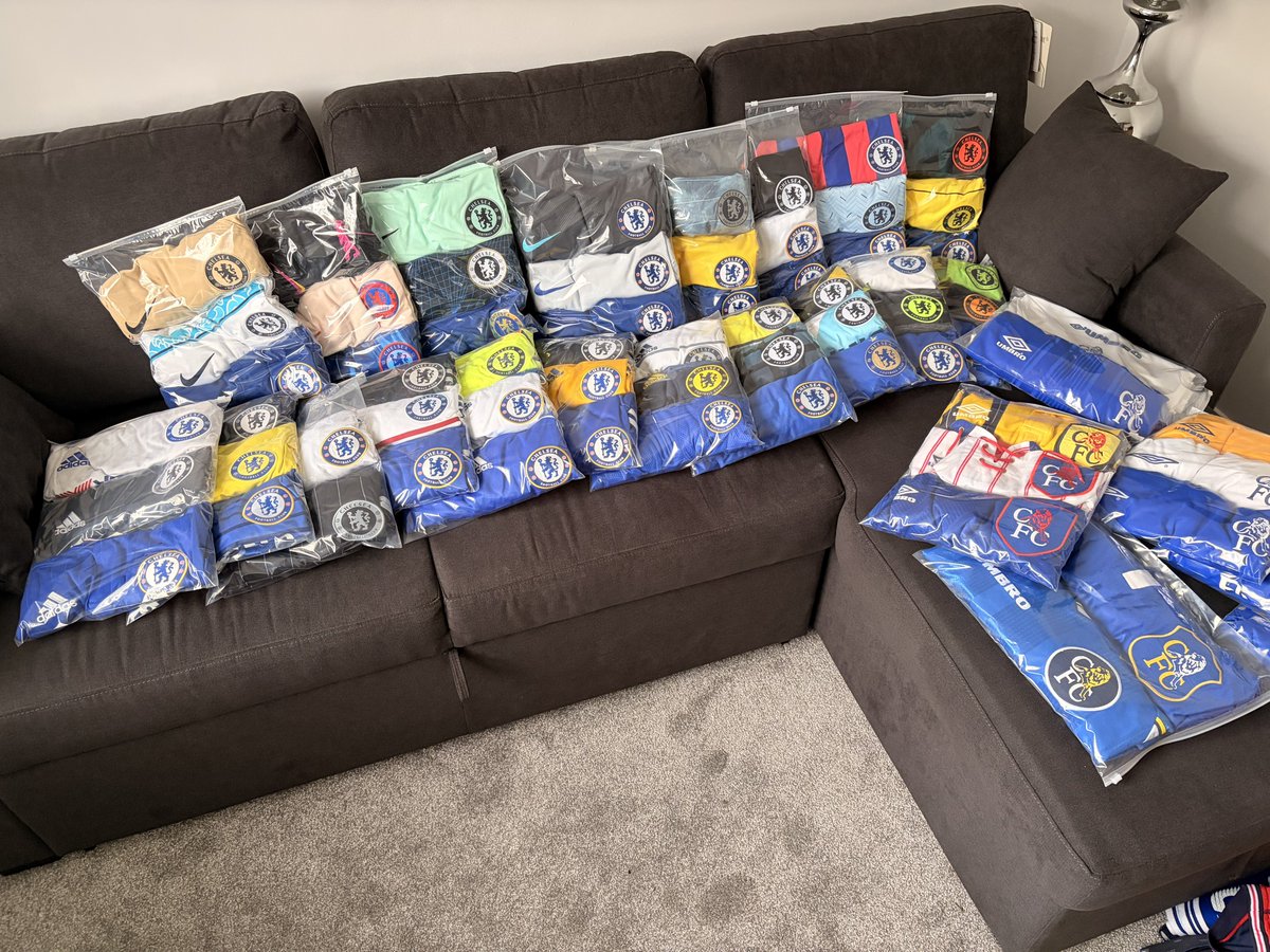 TelCFC's tweet image. 30 years worth of shirts minus one or two missing! Doesn’t include this season!