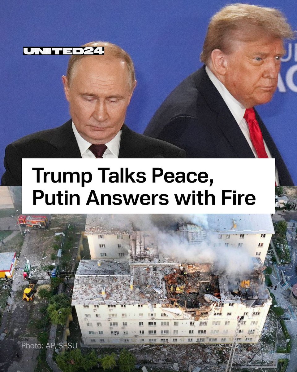 Every Trump call for “peace with Putin” is met with fresh Russian missile and drone strikes on Ukraine.

Putin answers words with war. 

🧵 1/5