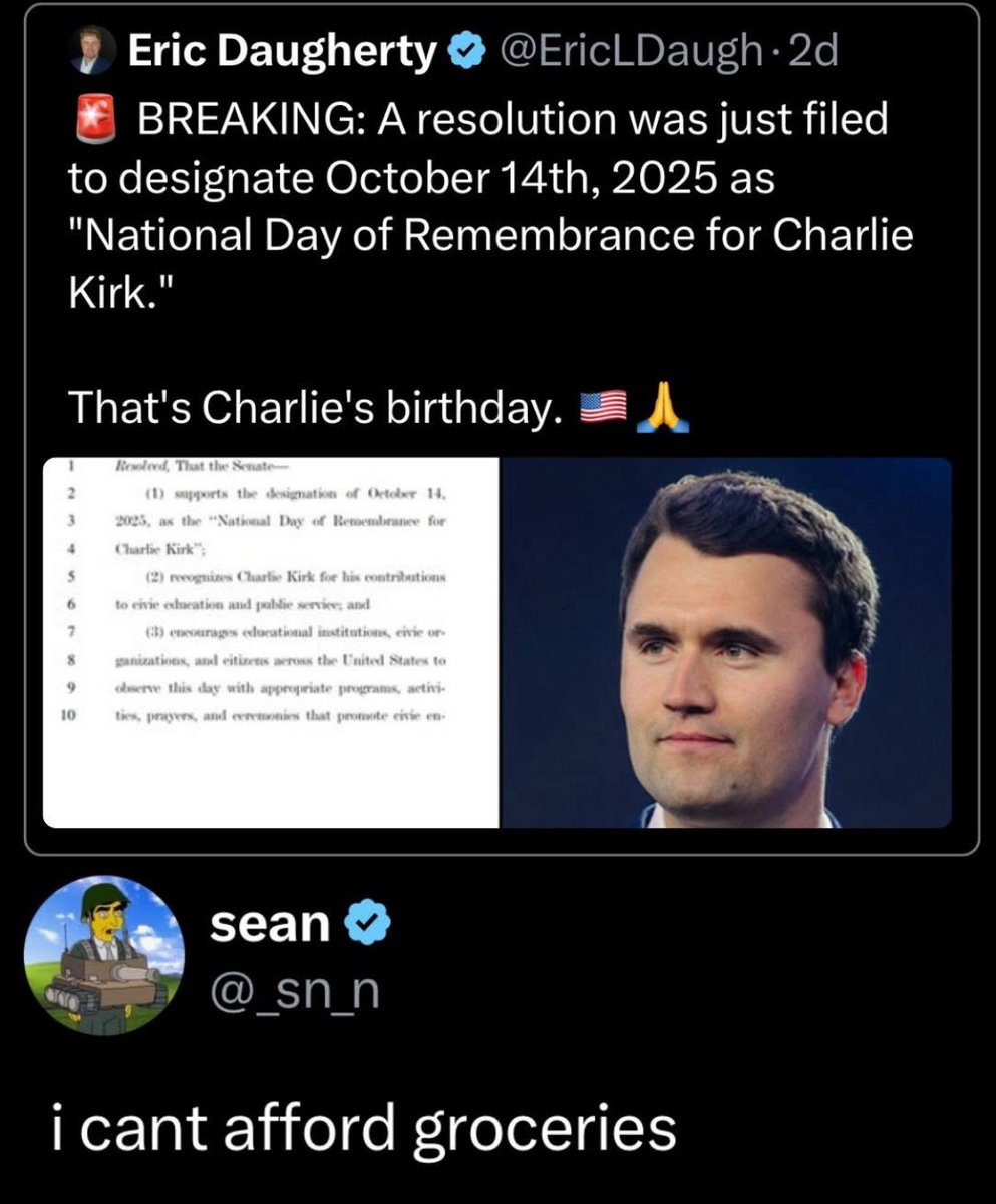 A holiday to honor a podcast celebrity in this economy #merica wake up
