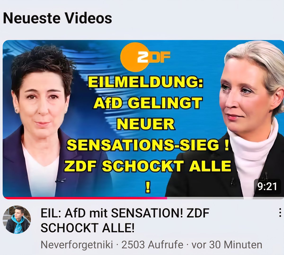 nikitheblogger's tweet image. +++ TEILEN +++
Die AfD legt massiv zu! Das ZDF blamiert sich bis auf die Knochen! Schaut und teilt hier mein neues Video dazu von heute:
youtu.be/IQZcyoZNUO0?si…