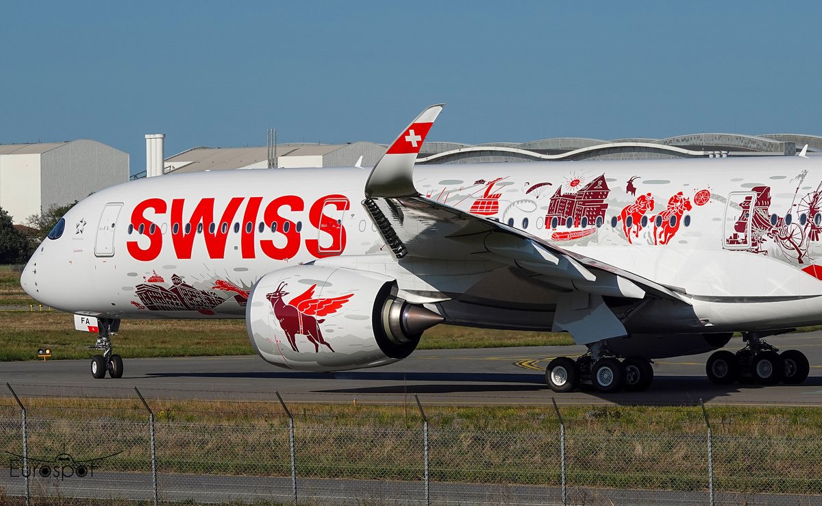 cliper31's tweet photo. Swiss Airbus A350-900 MSN737 #HBIFA #airbus #planespotting #avgeek @FlySWISS @Airbus #swiss 🇨🇭 https://t.co/0ogmNGExMc