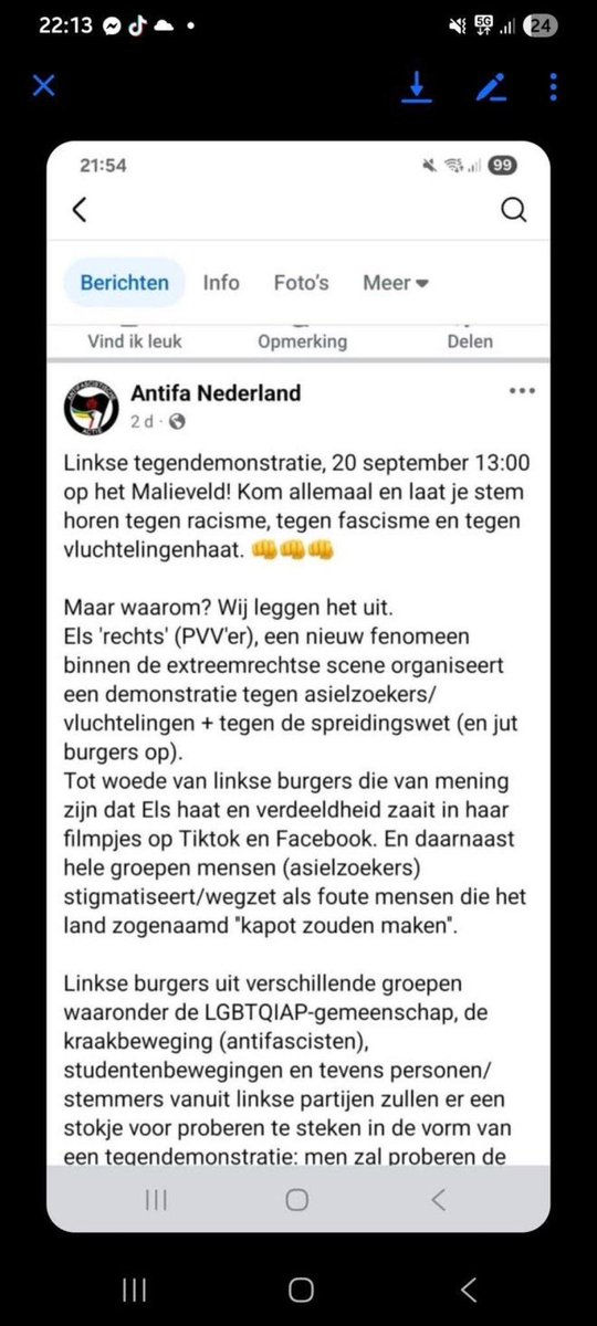 Paul20770's tweet photo. 1.)
Het was vandaag een zeer druk bezochte demo op het Malieveld in Den Haag. En daar moet kennelijk het zooitje WEF maffia in Politiek Den Haag flink van hebben gebaald. Toen was er maar 1 oplossing, hun clubje Antifa te voorschijn toveren die met hun walgelijke gedrag de https://t.co/QDp50Js2T6