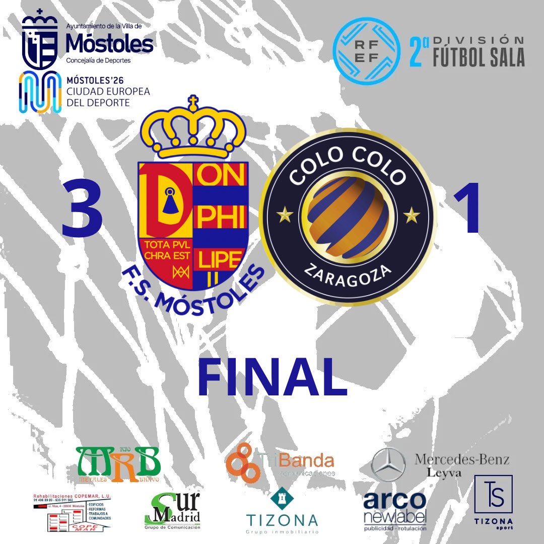 FINAL
MRB-FS MÓSTOLES 3
<a href="/EntrerriosAuto/">Entrerrios Automatización</a> 1
Gran partido de Mi Equipo que se estrena con un +3
Siempre y solo Móstoles!!!
#canteraazul