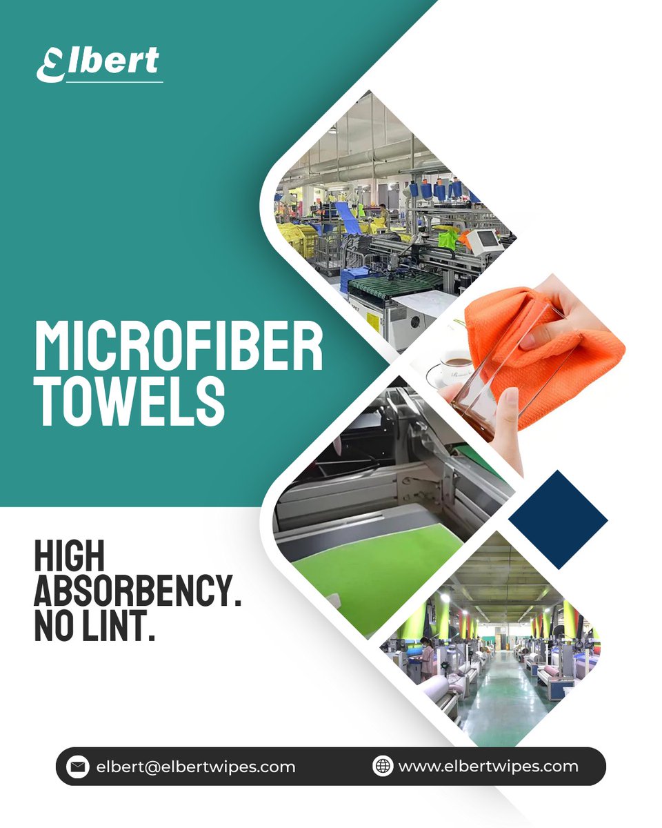 ElbertWipes's tweet image. Clean smarter with our ultra-absorbent microfiber towels — perfect for streak-free results in homes and industries.

Switch to high-performance microfiber cleaning.

🌐 elbertwipes.com

#MicrofiberTowels #CleaningMadeEasy #ElbertWipes #PremiumCleaning #LintFree