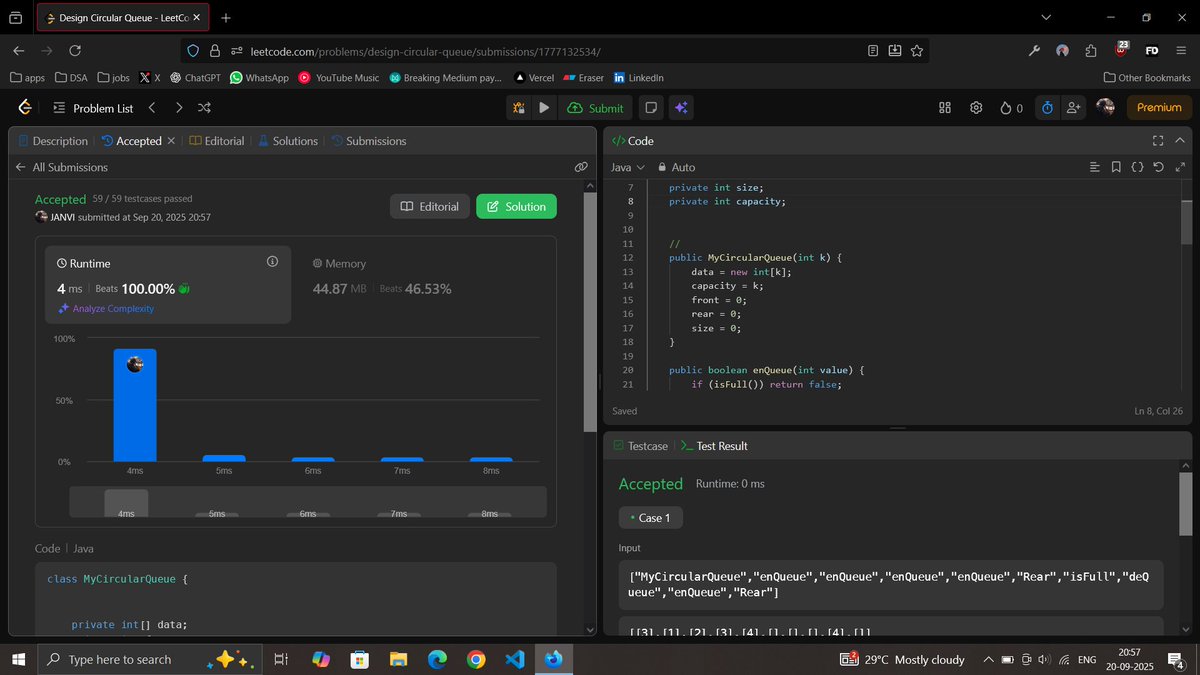 janvi_0x's tweet image. Day 97/100 — Dev Log

- Designed Circular Queue on LeetCode
- 90% done with UserAuth in my project
- Read Django docs — starting to get a clearer picture of its inner workings
- Worked on SIH PPT

#100DaysOfCode #Python #Django #LeetCode #DevJourney