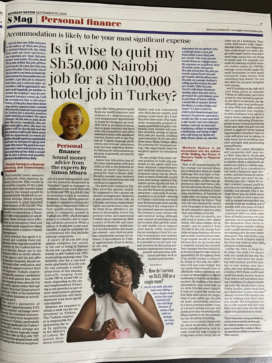 muthoni_njakwe's tweet image. Don’t despise small beginnings when it comes to money. The habit of budgeting Ksh 1,000 is what teaches you how to handle Ksh 100,000.
Today in the dailies.
#NjakweOnFinance