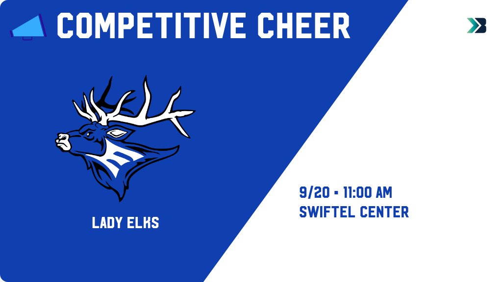 Competitive Cheer (Varsity) Game Day! - Check out the event preview for the Elkton-Lake Benton Lady Elks. It starts at 11:00 AM and is at Swiftel Center. gobound.com/sd/sdhsaa/comp…