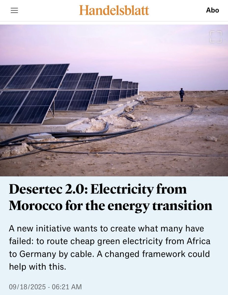 <a href="/E_Boeminghaus/">Emanuel Boeminghaus</a> This Sila Atlantik scheme reads like a tired replay of Europe’s energy disasters, from Nord Stream to Desertec. A 5,000-kilometer cable stretching from Morocco’s Sahara to northern Germany, promising “cheap” desert solar, has all the hallmarks of another megaproject blind to