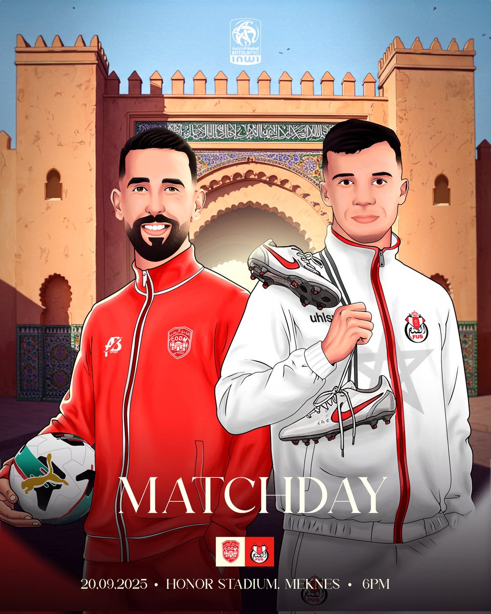 thebotolapro's tweet photo. يـــــــــــوم الــمــــبــــاراة
النادي المكناسي × الفتح الرياضي لحساب الجولة الثانية من البطولة الإحترافية برو INWI🔥

𝙄𝙩'𝙨 𝙢𝙖𝙩𝙘𝙝𝙙𝙖𝙮 𝙞𝙣 𝙈𝙚𝙠𝙣𝙚𝙨 🤩
A big game as COD Meknes faces Fath US in #BotolaProINWI Matchday 2 🔥

#CODMFUS | #الدوري_المغربي 🇲🇦 https://t.co/LJJU2IlwiC
