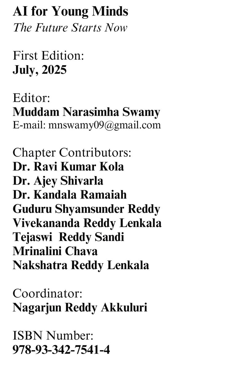 With AI transforming every field &amp; nurturing young minds, I was glad to be associated with DNR Educational Trust &amp; contribute chapters to the book “AI for Young Learners.”
As National ICT Awardee and Fulbright DAI Fellow, I see it as my responsibility to support next generation.