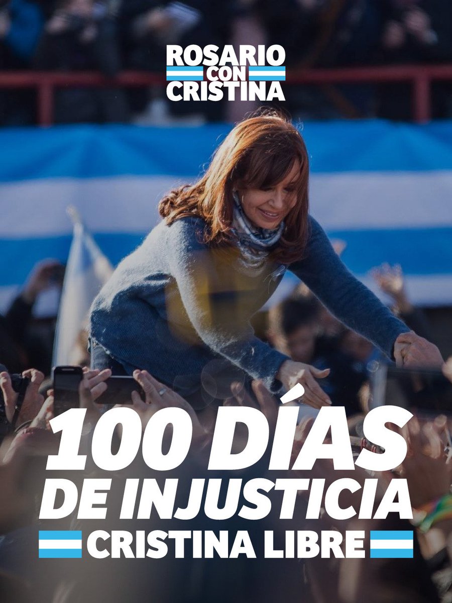 #CristinaLibre 
#100diasdeinjusticia
#RosarioConCristina
#FuerzaPatria