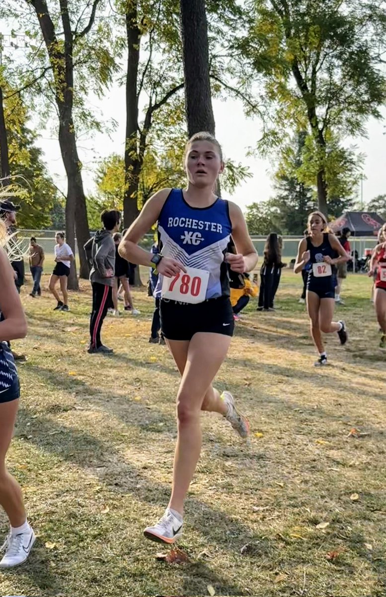 Competitive racing at the Jackson Invite today. Congratulations, Ella for a 9th place finish and a time of 18:05. Keep up the hard work, Falcons! <a href="/ROCH_Athletics/">Rochester Falcons Athletic Department</a> <a href="/RHSFalcons/">Rochester High School</a>