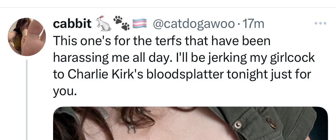 It’s absolutely sociopathic to behave like this. This ghoul is typical of the men that pretend to be too vulnerable to go in men’s spaces and yet this is how they speak to women. 

Ordinarily I wouldn’t post anything so vile, but people need to understand what women are seeing