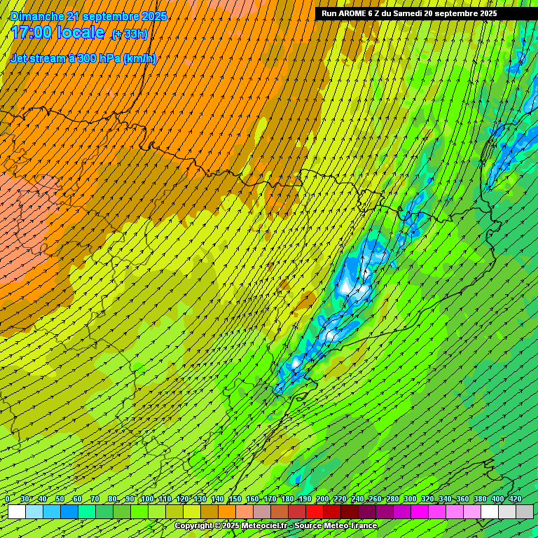 Diumenge tarda el JET STREAM dóna pistes del que podria passar.

Forat de calma en els vents dins la branca ascendent.

Probable formació de multicel.lules, veurem si a mode lineal o en clúster.

En tot cas, grans tempestes amb risc de temps sever.