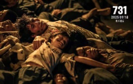 BrunetPau's tweet photo. El nuevo fenómeno cinematográfico en China es el film histórico (casi de terror) titulado “731” (#EvilUnbound) que acumula unos impresionantes 137M$ desde su estreno el pasado jueves. 

La cinta recaudó 48,5M$ durante el primer día en cines, para luego sumar otros 33M$ el viernes y hoy sábado 59M$ con más de 290.000 pases y ya 2,5 millones de espectadores.

Podría terminar sus primeros cuatro días en cines en los 190M$.

La película, basada en algunas atrocidades que cometió el imperio japonés durante la Segunda Guerra Mundial, ha levantado tensiones entre ambos territorios ante la obvia carga ideológica del film. #chinesegirl #ChineseBoxOffice