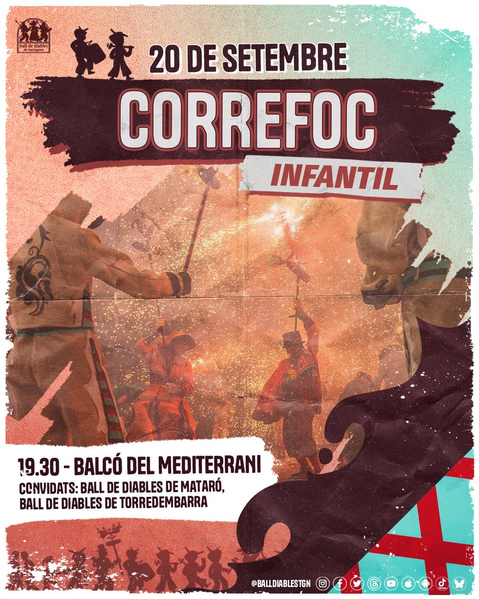 𝐂𝐨𝐫𝐫𝐞𝐟𝐨𝐜 𝐏𝐞𝐭𝐢𝐭 🔥

Som-hi diablets, toca donar-ho tot per omplir d'espurnes i so de tabals la Rambla Nova❗

INICI:
🕐 19:30h
📍Balcó del Mediterrani (fins a plaça Corsini)

📸 albert.fotografia
#SantaTecla2025 #diablesdetarragona