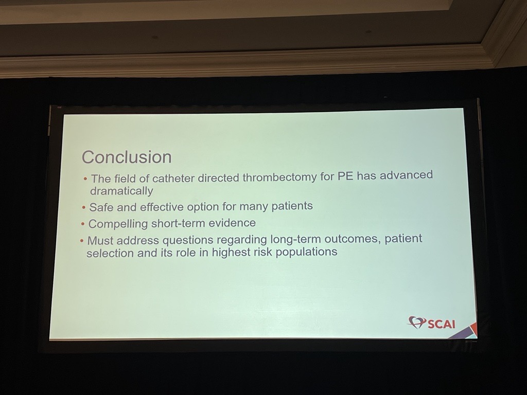 SCAI's tweet image. 💡 @SaidAshrafMD explores unanswered questions in published #thrombectomy trials and potential next steps at #SCAISHOCK. #CardiogenicShock