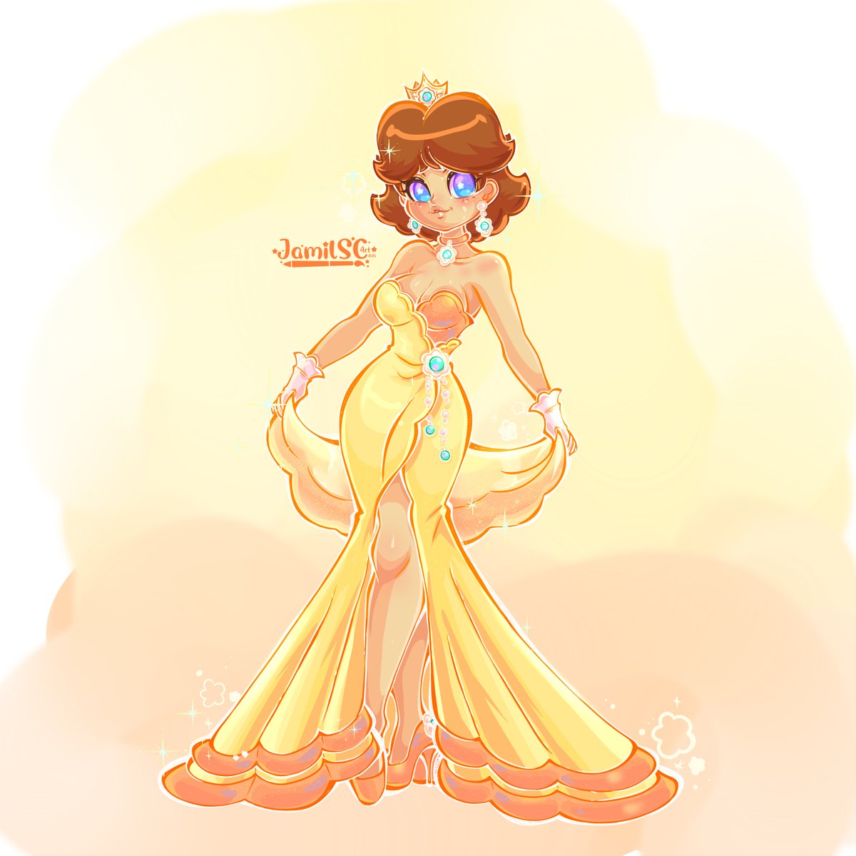 ⊹₊⟡⋆Pastel Pop Glam ⊹₊⟡⋆
°❀⋆.ೃ࿔*:･Princess Daisy°❀⋆.ೃ࿔*:･
Design by me

#fanart #illustration #digitalart #drawing #art #artwork #fashiondesign #jamilsc11 #fashion #princessdaisy