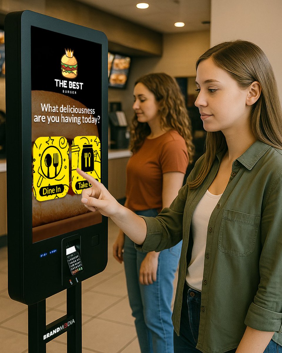 brandm3diagroup's tweet image. 74% quicker transactions… 26% more smiles from your staff. #DigitalDisplayToronto #DigitalKiosk #TouchKiosk #AIRobotRental #BrandM3dia #brandm3dia #interactive #interactivetouchdisplay #display