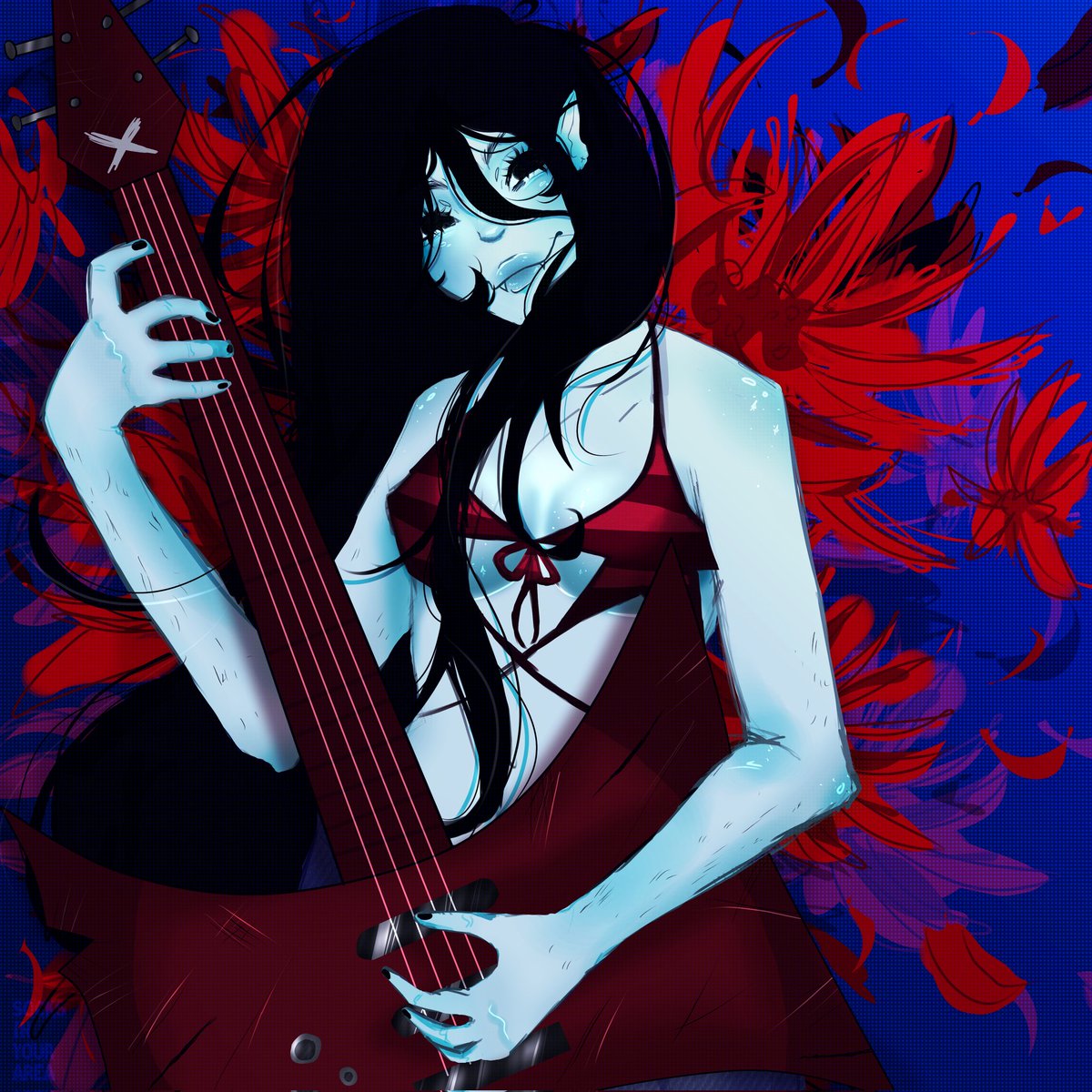 Socks_Rockss's tweet photo. ☆Marceline my belove 😫🫶🏾🩸🦇🧛🏾♀️☆
☆Would you jam with her or let her serenade you fr?☆
#marceline #adventuretime #fanart #digitalart #altart #gothart #blackartist #artistsonx #illustration #darkart #moodyart #altcommunity https://t.co/BeRdzdd1Ff