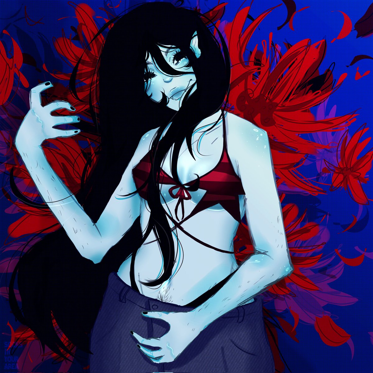 Socks_Rockss's tweet photo. ☆Marceline my belove 😫🫶🏾🩸🦇🧛🏾♀️☆
☆Would you jam with her or let her serenade you fr?☆
#marceline #adventuretime #fanart #digitalart #altart #gothart #blackartist #artistsonx #illustration #darkart #moodyart #altcommunity https://t.co/BeRdzdd1Ff