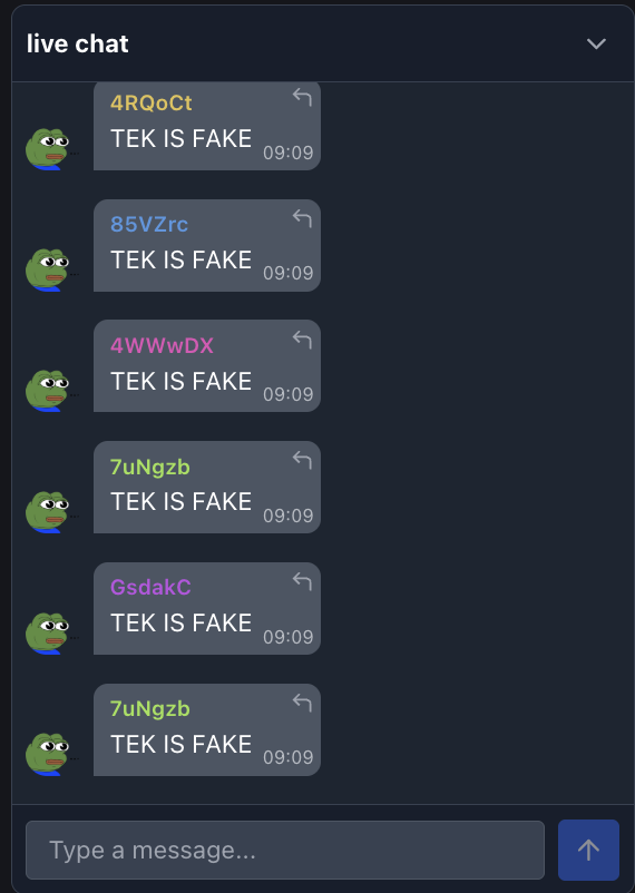 havik___'s tweet photo. @pumpdotfun plz fix the spam in chat.

maybe add a holders only chat, or time delay. idk this shit is annoying to look at https://t.co/C89yY1ThT7