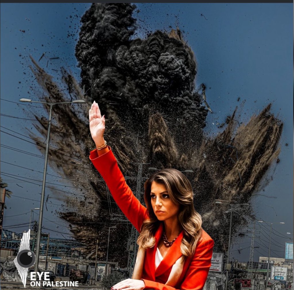 BM Konseyinde Gazze'deki ateşkese veto eden oyu kullanan Amerika'nın temsilcisi Morgan Ortagus, eli kanlı, kan dökücü şeytan olarak tasvir edildi.