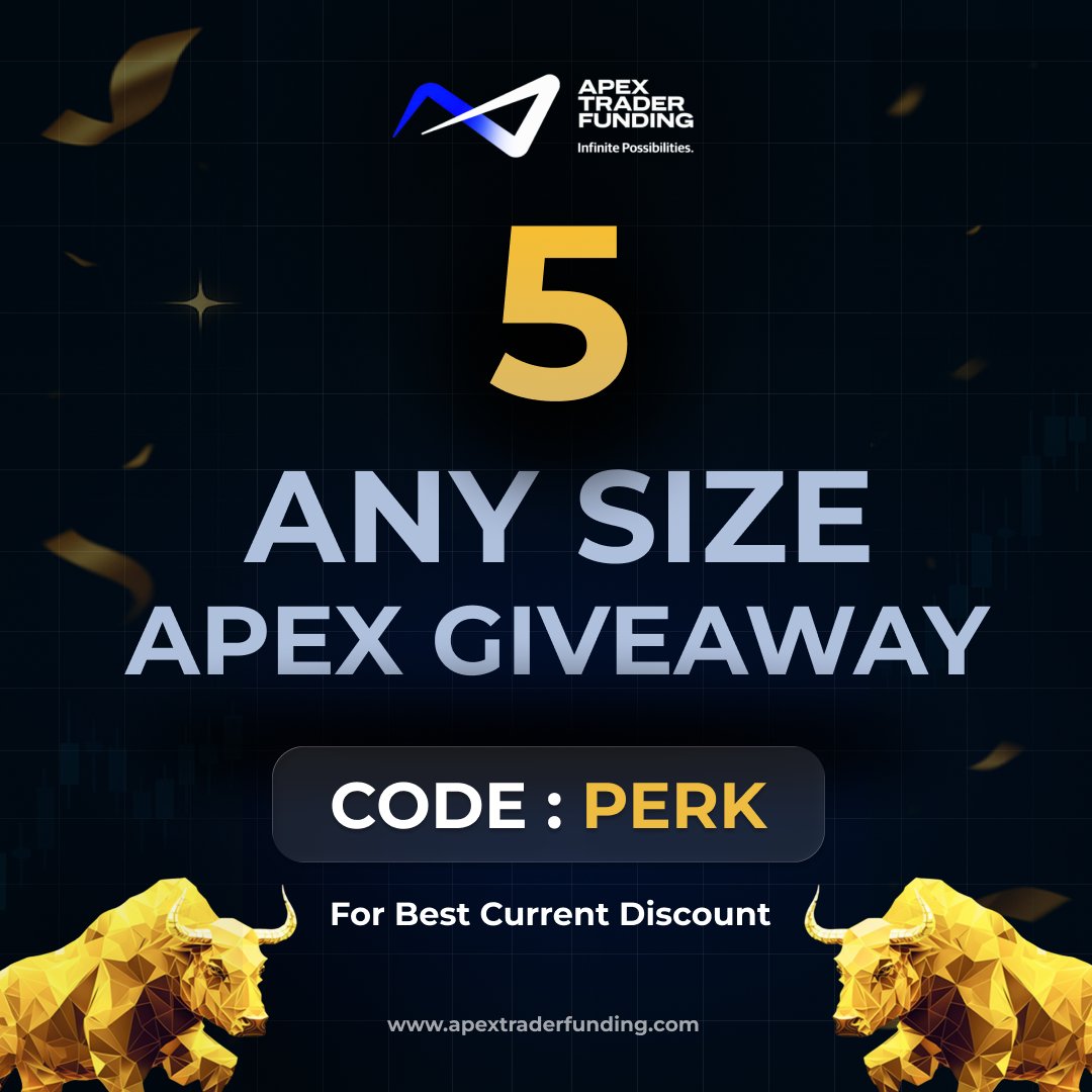 🚨🚨 Apex Giveaway 🚨🚨
🎉 5x Any Size Account – Winner’s Choice!

How to Enter:
1️⃣ Follow <a href="/TradebyAdi/">Adi</a> &amp; <a href="/PropFirmPerk/">Prop Firm Perk</a>
2️⃣ Like ❤️, Repost 🔁 &amp; Tag 3 Trader Friends 👥
3️⃣ Join the Discord (link in bio) to increase your chances! 🎯

Good luck traders 🍀🚀