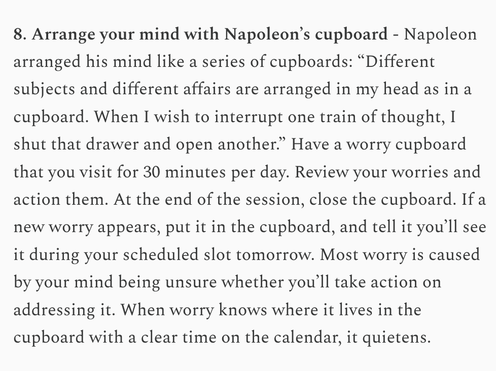 george__mack's tweet photo. Lesson for overthinkers:

Arrange your mind with Napoleon's cupboard. https://t.co/wYIO3HGpNd
