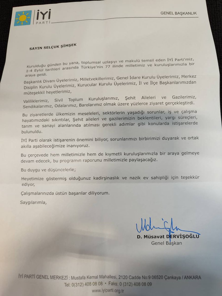 EMADDER - MÜSAVAT DERVİŞOĞLU’NDAN TEKİRDAĞ TEMSİLCİLİĞİMİZE ANLAMLI TEŞEKKÜR MEKTUBU

İYİ Parti Genel Başkanı Sayın Müsavat Dervişoğlu beyefendiye ve kıymetli İYİ Parti ailesine göstermiş oldukları ilgi, destek ve anlayış için teşekkür ediyoruz.

Bizler biliyoruz ki; kademeli