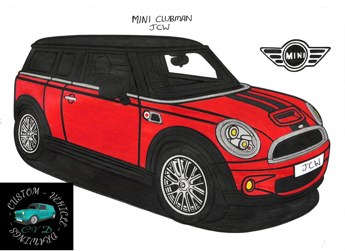 CustomCvd's tweet photo. Hi all, todays drawing & the final drawing in my all new drawing series The Lost Art Of The 3 Door Estate, is the new Mini. #minicars #bmwmini #miniclubman #miniclubmanjcw #minicarsuk https://t.co/wFeH9JT5QD