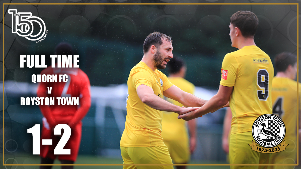 FT: <a href="/RoystonTownFC/">Royston Town FC</a> collect their first three points of the season away to <a href="/QuornAFC/">Quorn Football Club</a>. Well played The Crows. ⚽️⚪️⚫️
