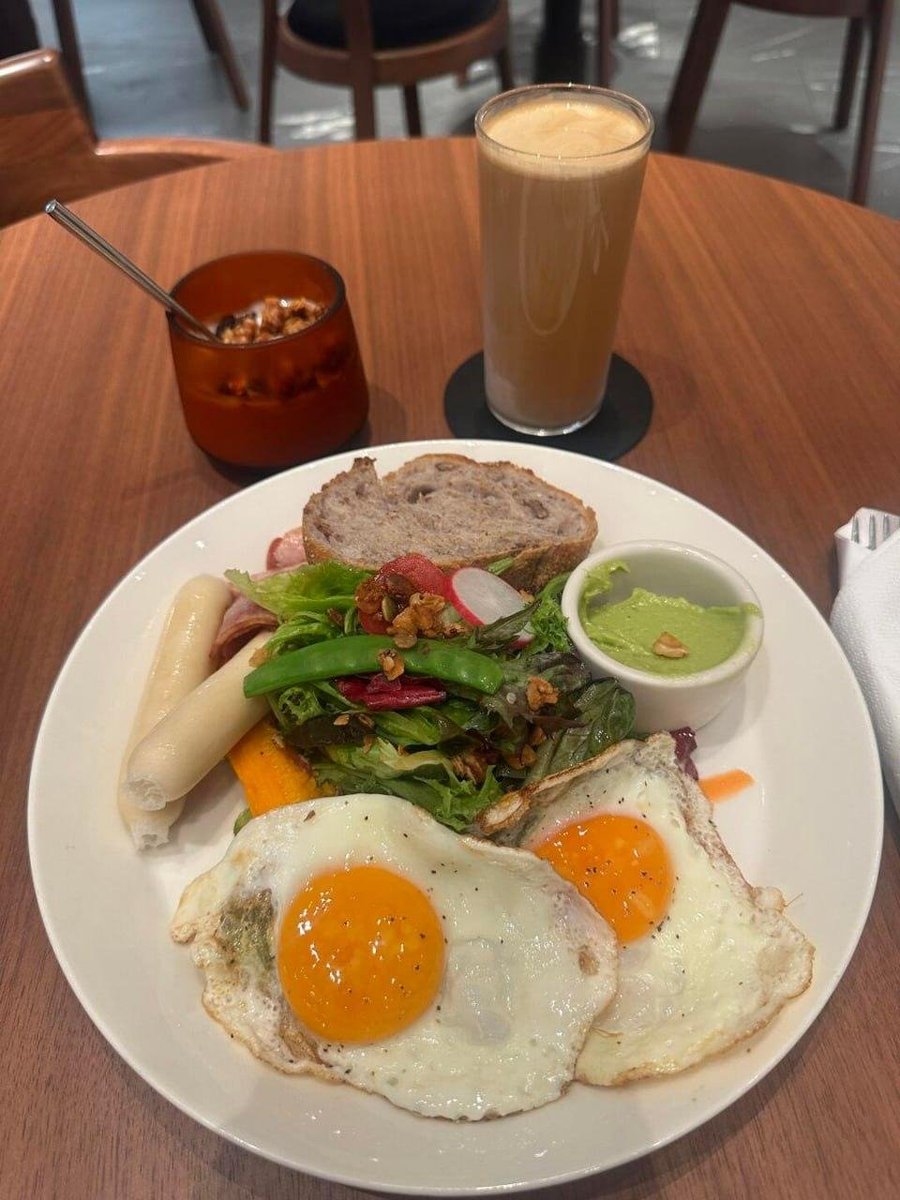 AnnaWalker1689's tweet photo. A wholesome morning to kick off the day golden eggs on toast, a handful of fresh greens and coffee that warms the soul. Sometimes, the simplest plates bring the greatest comfort. https://t.co/5ZGygSGJi9