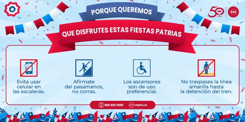 metrodesantiago's tweet photo. No traspases la amarilla,
te lo digo con sabor,
que la fiesta es más bonita
¡viajando con precaución! 🎶🇨🇱 https://t.co/IPHG3dyA6w