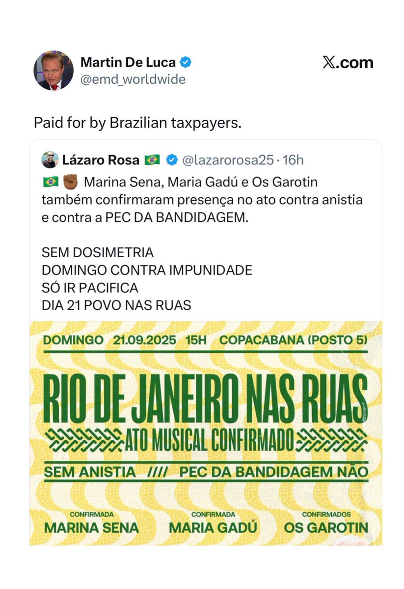 lazarorosa25's tweet photo. RAPAZ! O advogado do Trump SENTIU a repercussão da nossa mobilização. Será que está com saudades das cornociatas do Bolsonaro bancadas com dinheiro público? 

SEM DOSIMETRIA 
DOMINGO CONTRA IMPUNIDADE
DIA 21 POVO NA RUA
SÓ IR PACIFICA https://t.co/6Mt6QPw4xi