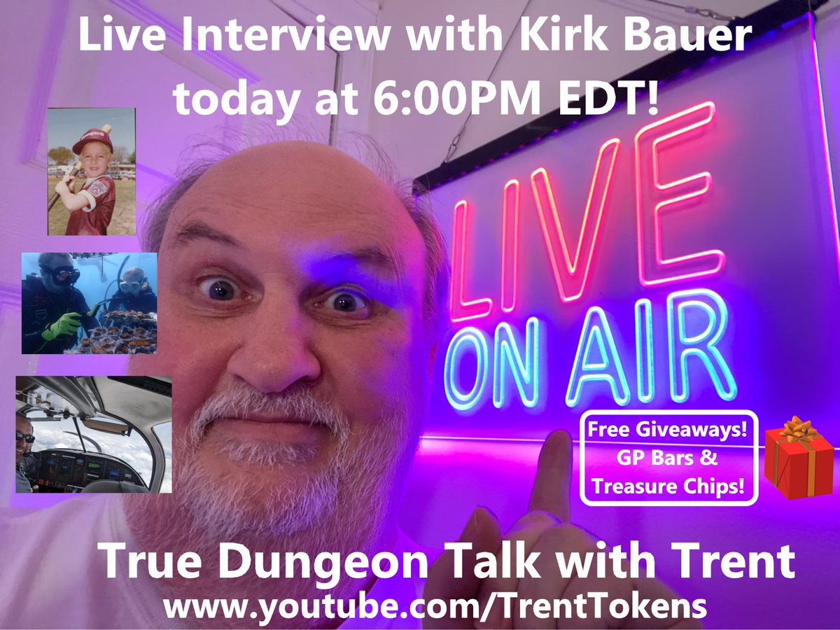 Today's the day! You don't want to miss the SPECIAL announcement on <a href="/truedungeon/">True Dungeon</a> Talk with Trent with Kirk Bauer at 6PM EDT!

youtube.com/TrentTokens