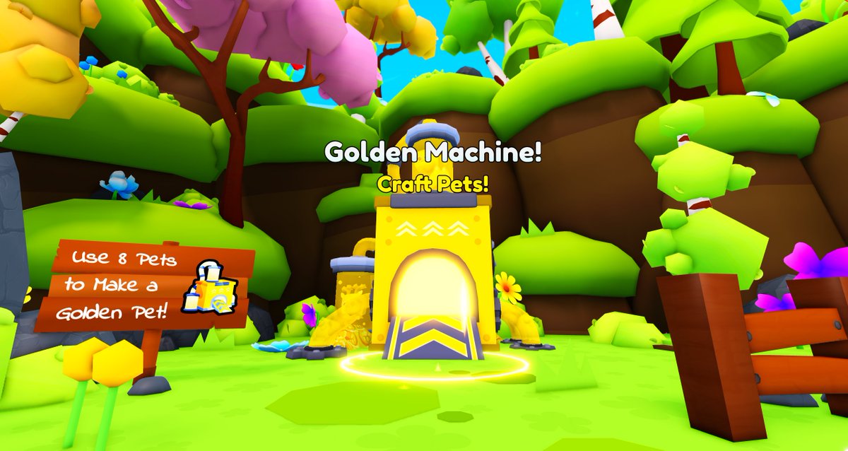 ✨ FIRST LOOK at the NEXT WORLD!🌍

💛 Introducing the Golden Machine – combine pets to craft a Golden! 🐾
#ROBLOX #RobloxDev #robloxart