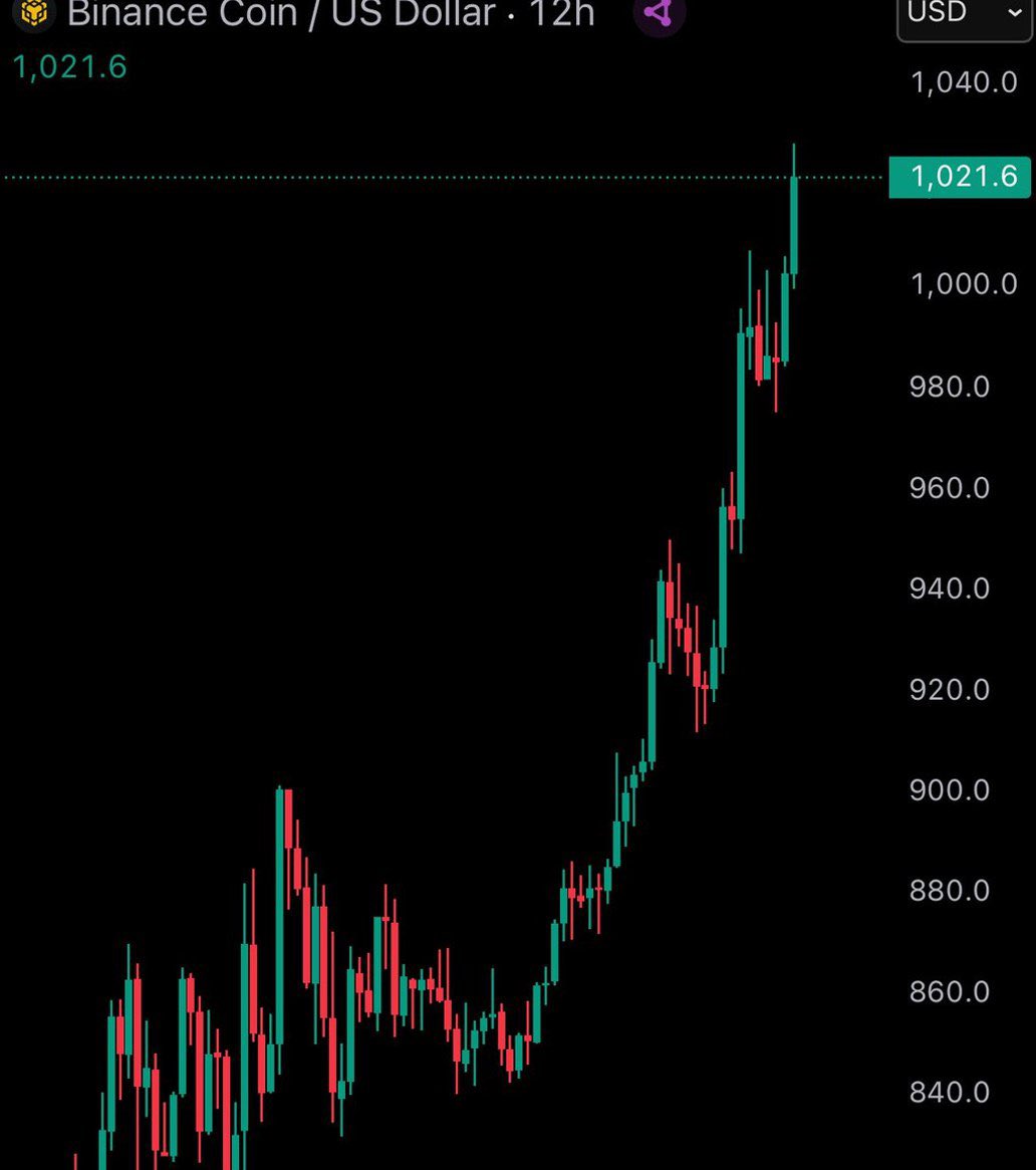 cryptothedoggy's tweet photo. 1 #BNB = $1020

New All Time High 🚀 https://t.co/QQxmZn0rMQ