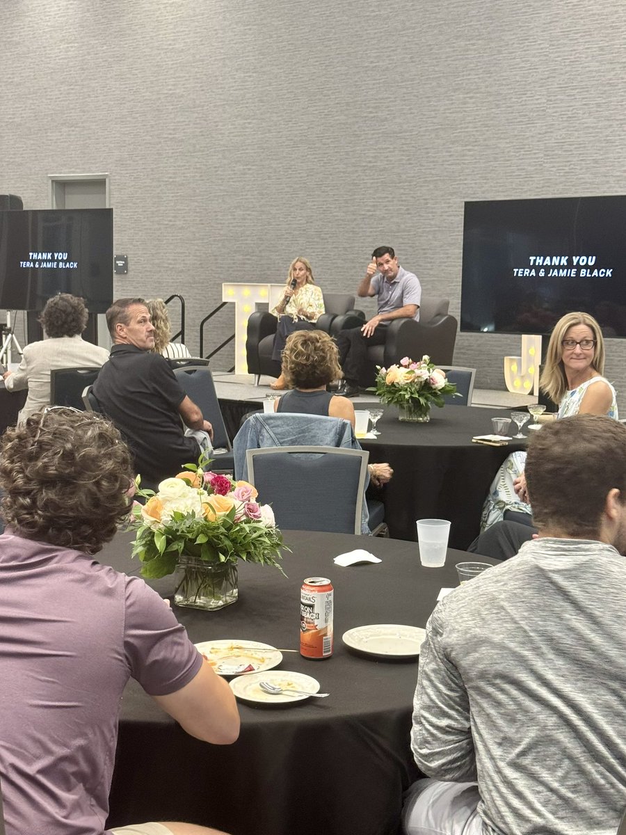 It was great to celebrate Jamie &amp; Tera Black last night. Tera was the <a href="/CheckersHockey/">Charlotte Checkers</a> COO for almost 20yrs, helping them move to and thrive in <a href="/TheAHL/">American Hockey League</a>. She’s been a great friend and mentor, and as it showed last night, a lot of other folks felt the same. Cheers Tera &amp; Jamie!