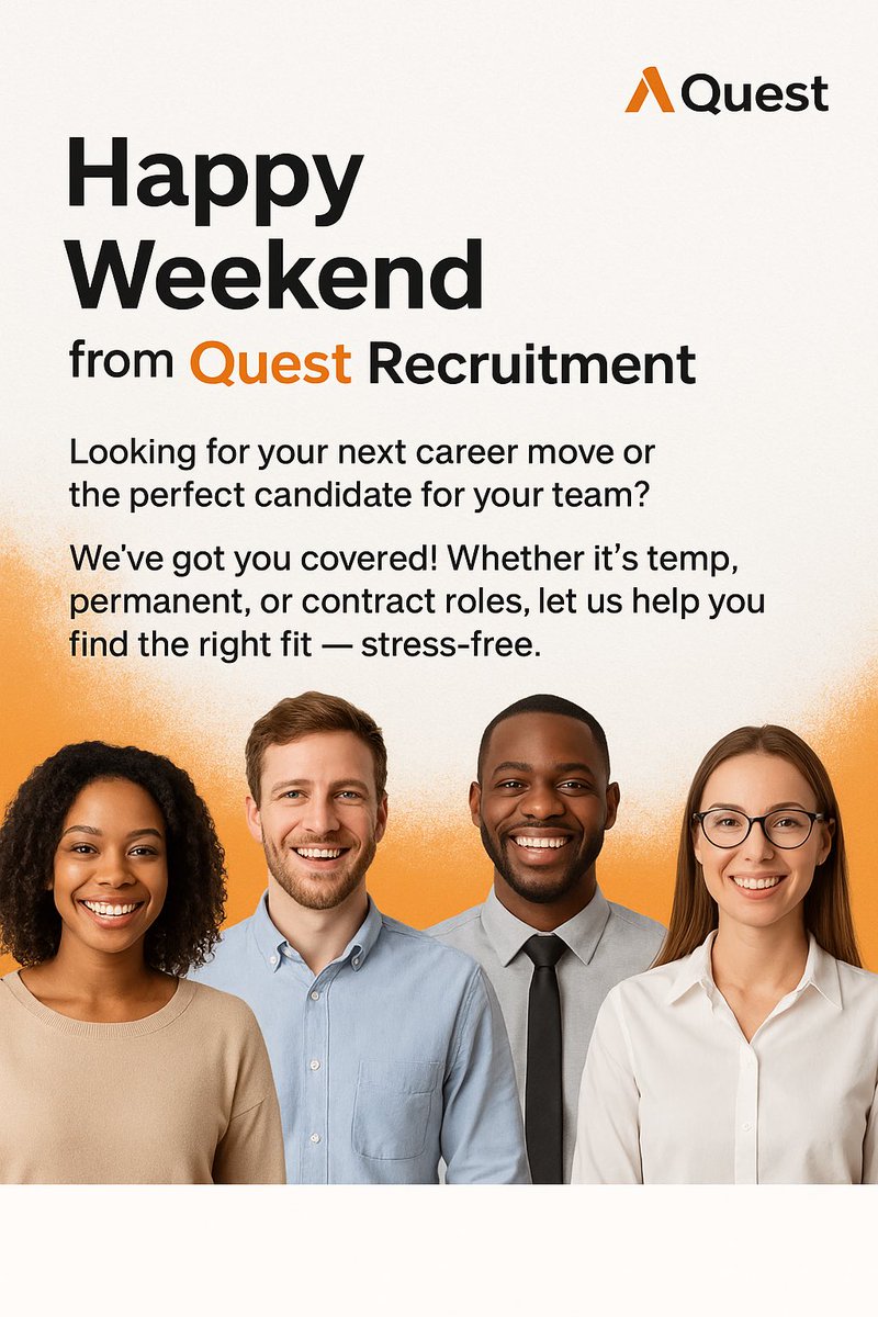 🌟 Quest Recruitment – Where Talent Meets Opportunity! 🌟

We connect skilled professionals with companies that value them. Whether you’re hiring or job hunting, we make it fast, simple, and personal.

Your next opportunity is just a step away!

#QuestRecruitment