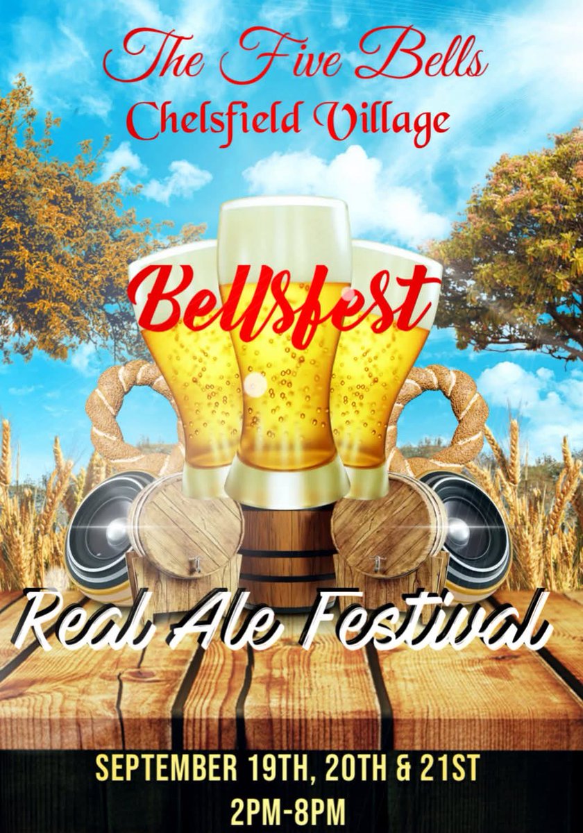 Our next branch social is tomorrow (21st) - a rare Sunday social! We'll be visiting the Five Bells (Chelsfield) beer festival from 2pm - 5pm, all welcome to join us! Looks like a great selection of ales on offer. Details about the festival here: camra.org.uk/event/bellsfes…