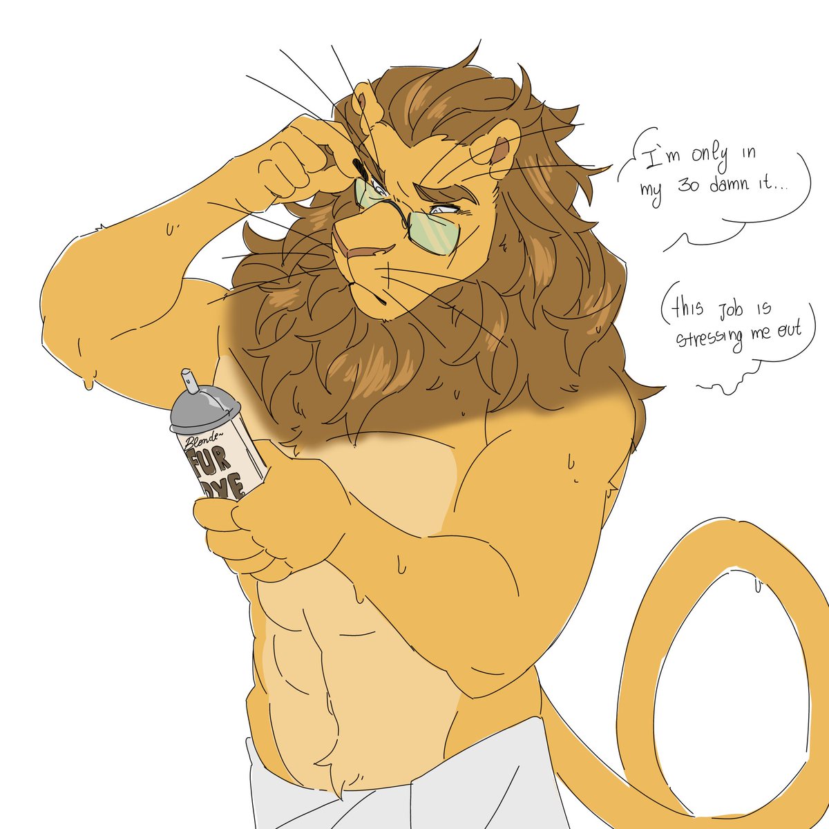 Ibuki having a crisis since the Shishigumi is stressing the hell out of him and he is worried about his mane😔