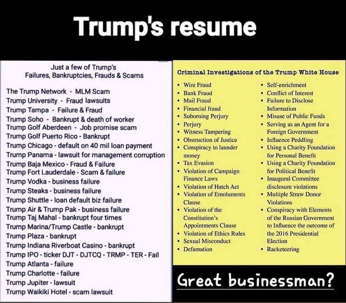 HabsHappy's tweet image. Add one more to Trump's ever-growing resume, the gift that keeps on giving.