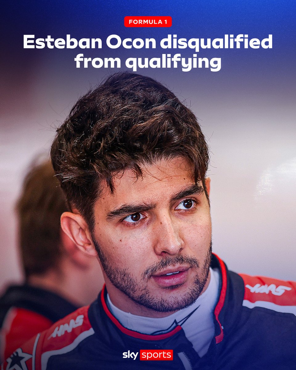 Esteban Ocon has been disqualified from qualifying for a technical infringement after failing a rear wing plane tip deflection test ❌