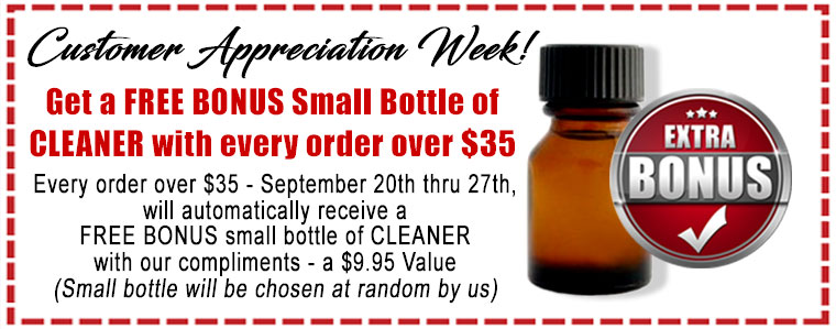 HisAromas's tweet photo. Get a FREE BONUS Small Bottle of Cleaner with every order over $35 - Customer Appreciation Week @ https://t.co/wrQ5HRmIsh #HisAromas #Cleaners #Solvent #CleaningProducts #LeatherCleaner #RewardPoints #FASTShipping #BestPrice - FREE BONUS Small Bottle with our Compliments! https://t.co/e6rCIRRBTs