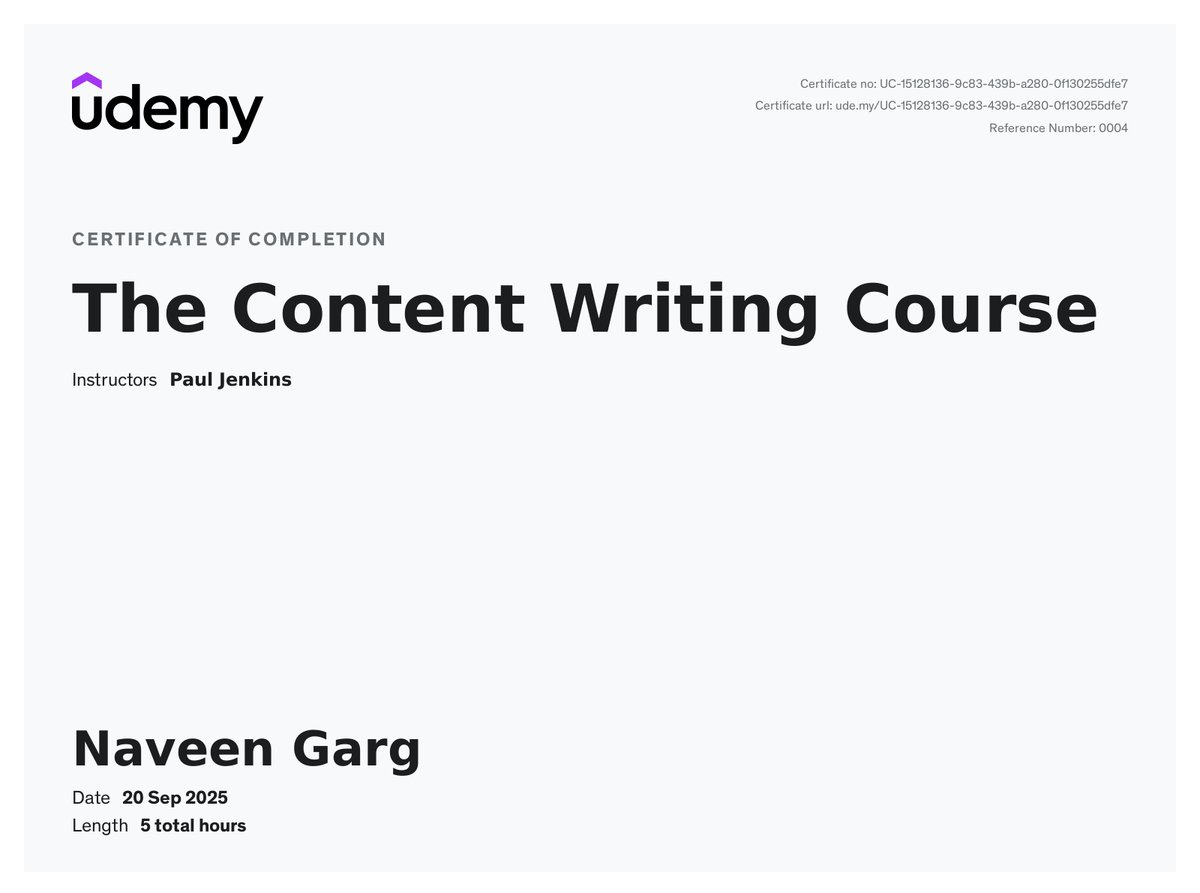 codenaveen's tweet image. 1 question we should ask to us
This day, that day, everyday
Did I level up today?
Well I did
And the answer was yes
For today atleast.
I relearned about Content Writing
Did you level up today?
#contentwriting #LearningJourney